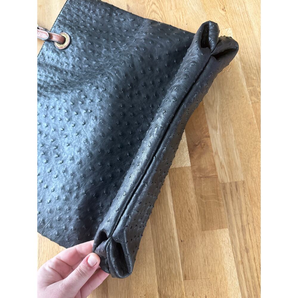 Scarleton Los Angeles Black Ostrich Print Tote Handbag - Picture 8 of 8